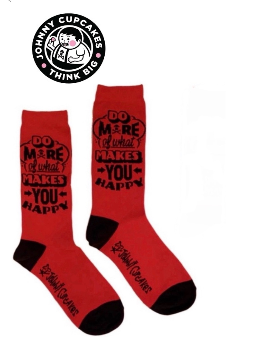 Johnny Cupcakes Socks‎ Red Happiness Do More Of What Makes You Happy Unisex